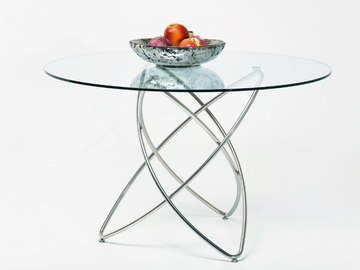 MOLEKULAR - Round Glass and Stainless Steel table by KARE Design - view 2